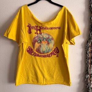 Customized Yellow Graphic Women's Top Jimi Hendrix Are You Experienced?